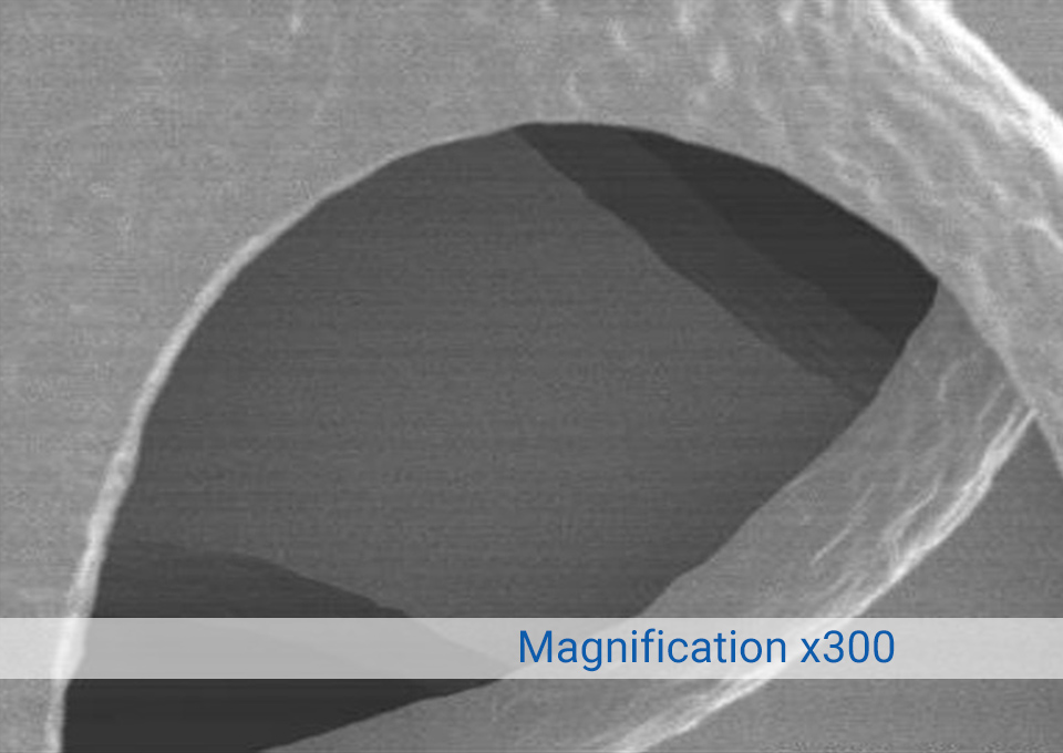 x300 Magnification of Surface Roughness & Porosity